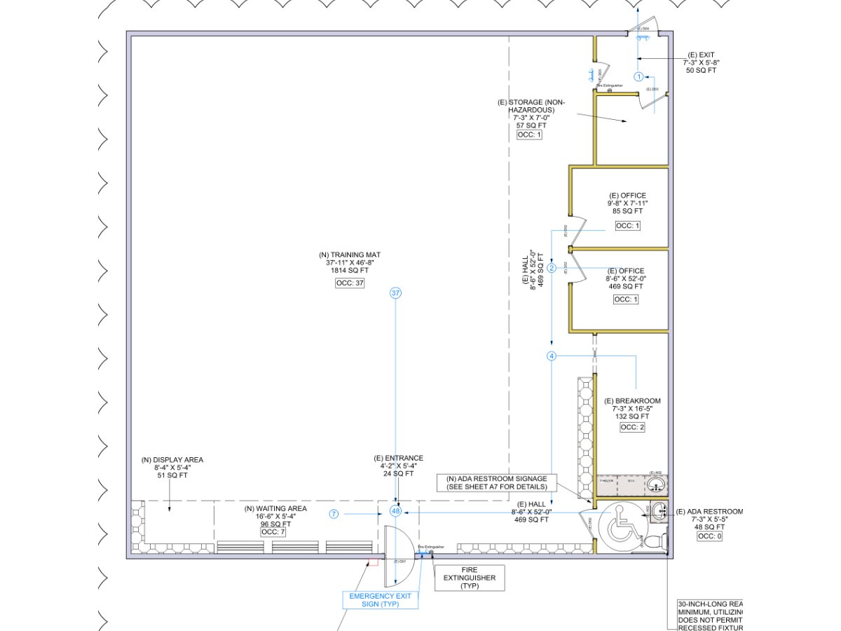 Measured plan of a commercial tenant space, Vacaville